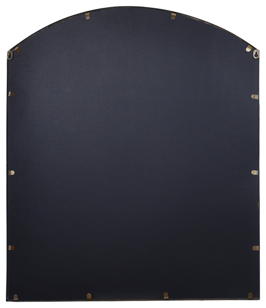 Iuka Farmhouse - Metal Window Pane Wall Mirror - Bright Gold Finish