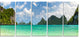 Thailand Beach Panorama, Landscape Canvas Art Print, 60"x28", 5 Panels