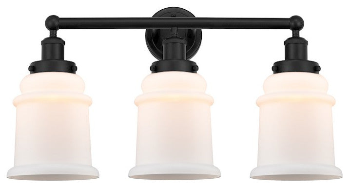 Innovations 616-3W-BK-G181 Canton 3 Light Bath Vanity Light, Matte Black