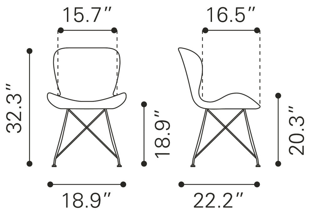 Dining Chair, Set of 2, Faux Vinyl Leather, Steel, Vintage Black, Cafe Bistro