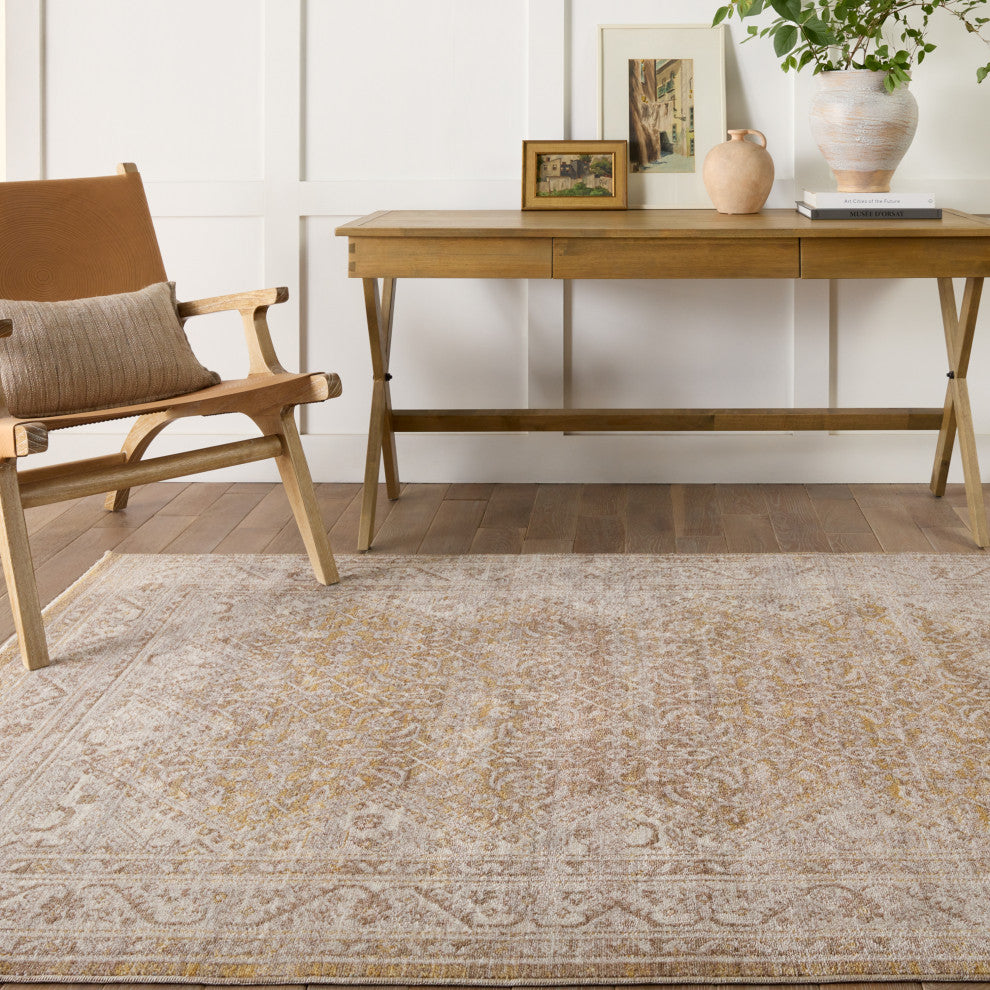 Vibe by Jaipur Living Harriet Medallion Gold/ Light Gray Area Rug 8'X10'