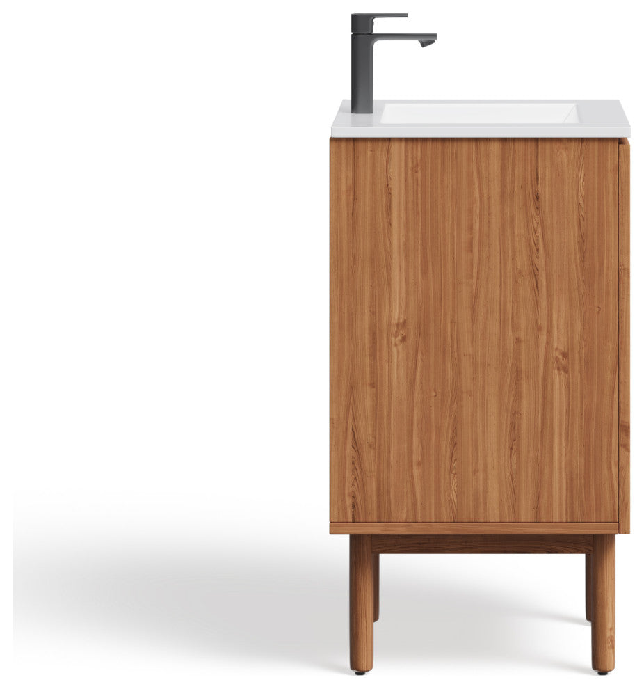 Hanalei Bathroom Vanity, Oak, 18", Single Sink, Freestanding