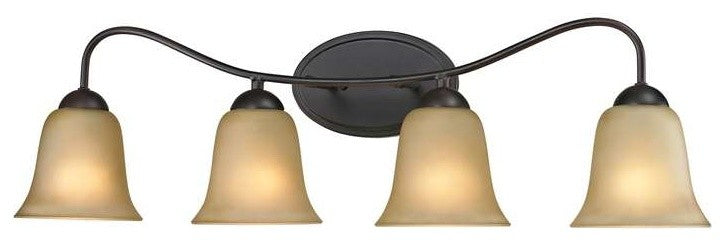 Conway 4-Light Bath Bar, Oil Rubbed Bronze and Light Amber