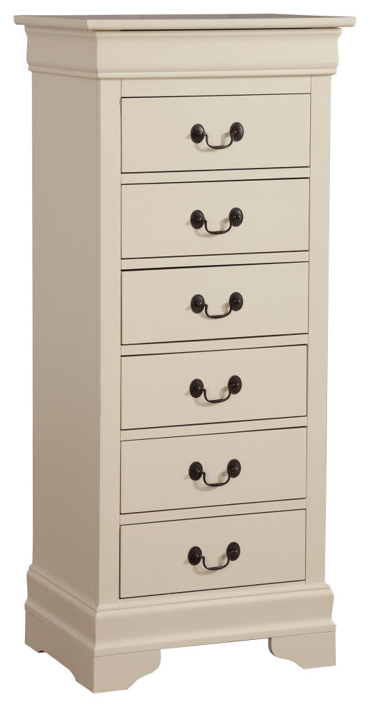 Louis Phillipe Beige 7 Drawer Chest of Drawers (22 in L. X 16 in W. X 51 in H.)