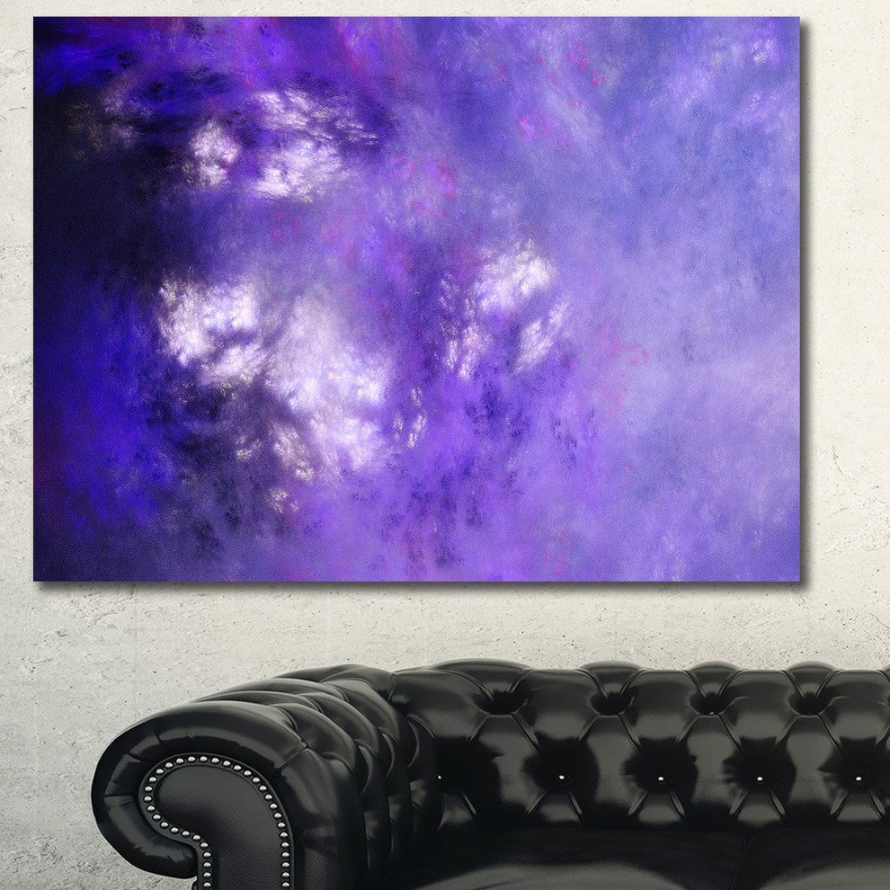 Blur Purple Sky with Stars, Oversized Abstract Canvas Art Print, 60x40