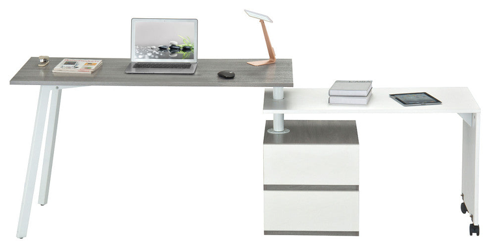 Techni Mobili Rotating Multi-Positional Modern Desk . Color: Gray