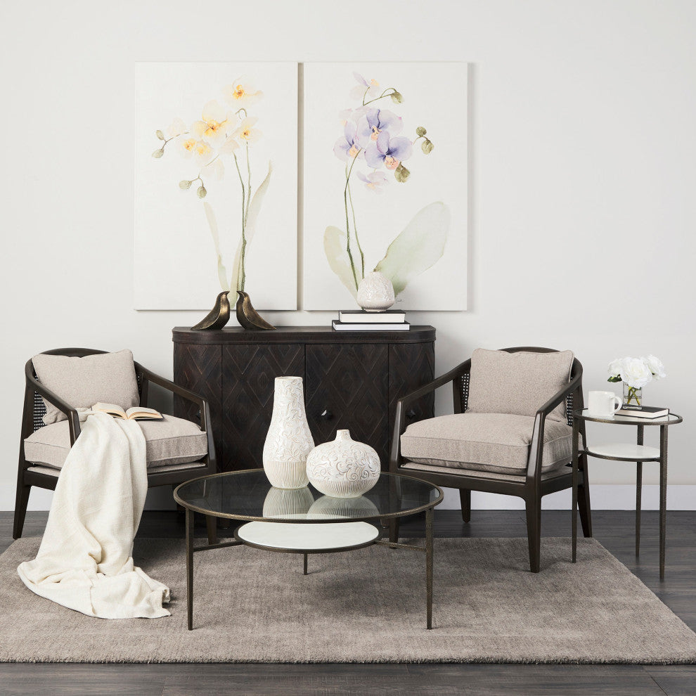 Felicity 36Lx36Wx16H Marble Top With Iron Frame Coffee Table