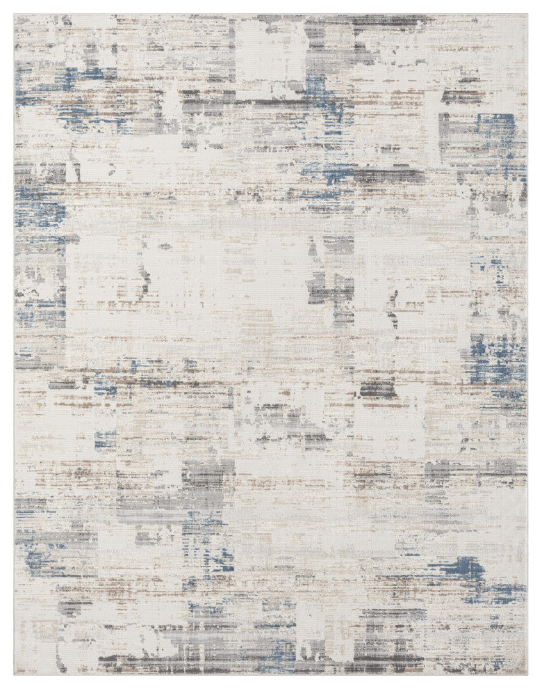 Calvin Klein CK022 Infinity 9' x 12' Ivory Grey Blue Modern Indoor Rug