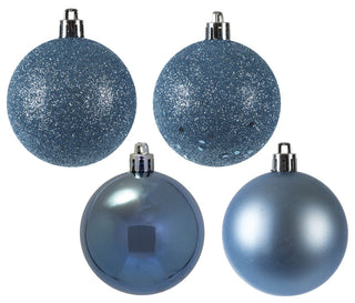Vickerman 2.4" Periwinkle 4-Finish Ball Ornament Assortment, 24 per Box