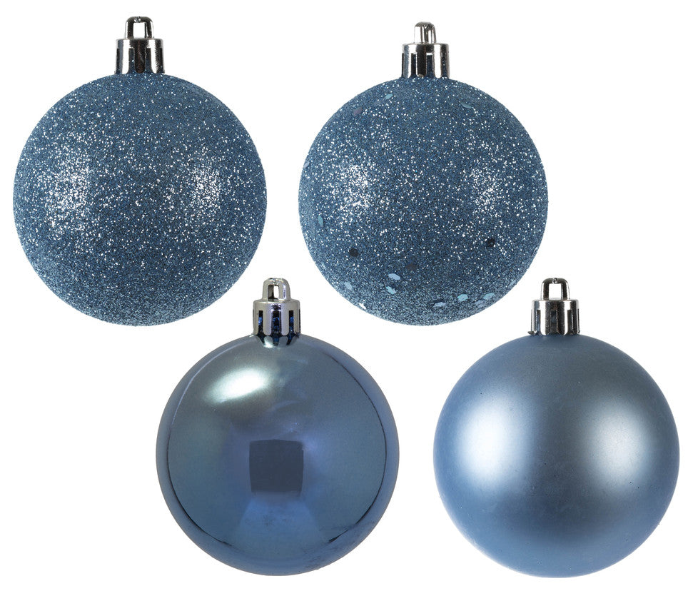 Vickerman 2.4" Periwinkle 4-Finish Ball Ornament Assortment, 24 per Box