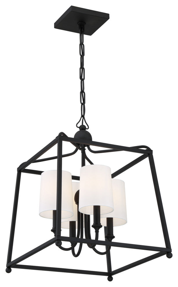Libby Langdon for Crystorama Sylvan 4 Light Black Forged Chandelier