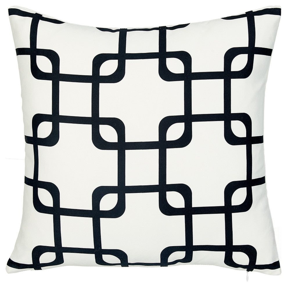 18" Black and White Throw Pillow Cover