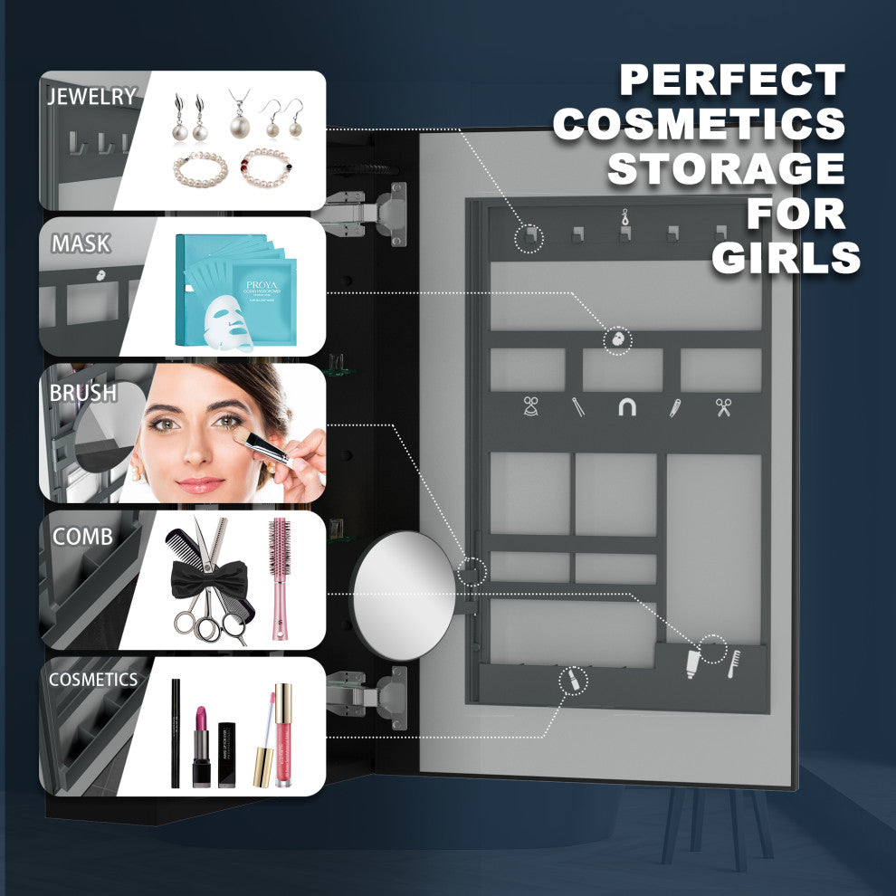DIY LED Bathroom Medicine Cabinet With Mirror Left Door