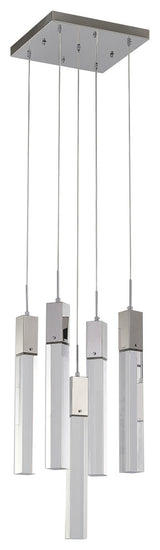 Crystal Cascade Multi-Light Pendant, Chrome