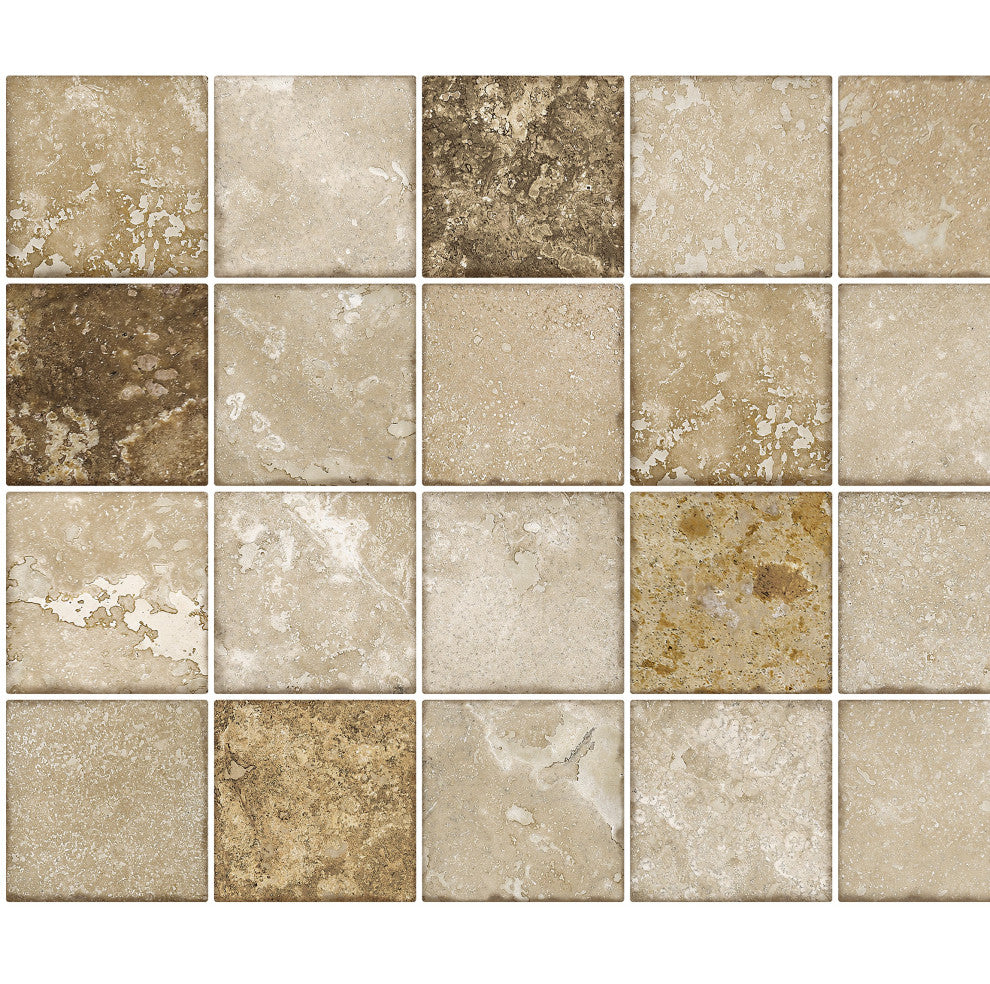 Cream Brown Tile 3D Wall Panels, Set of 10, Covers 58 Sq Ft