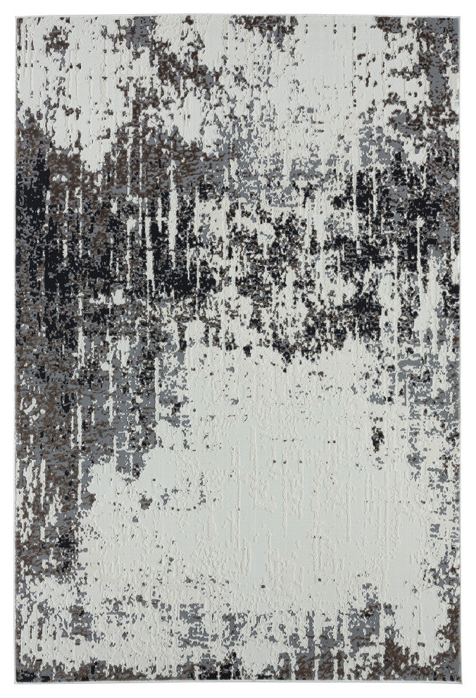 Abani Aspen Collection ASP140A Contemporary Gray Beige Washed Out Area Rug