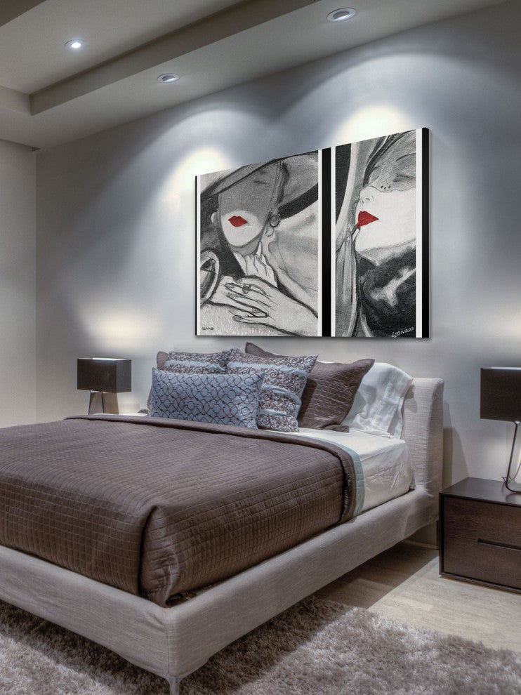 "Hat Lady 2" Painting Print on Wrapped Canvas