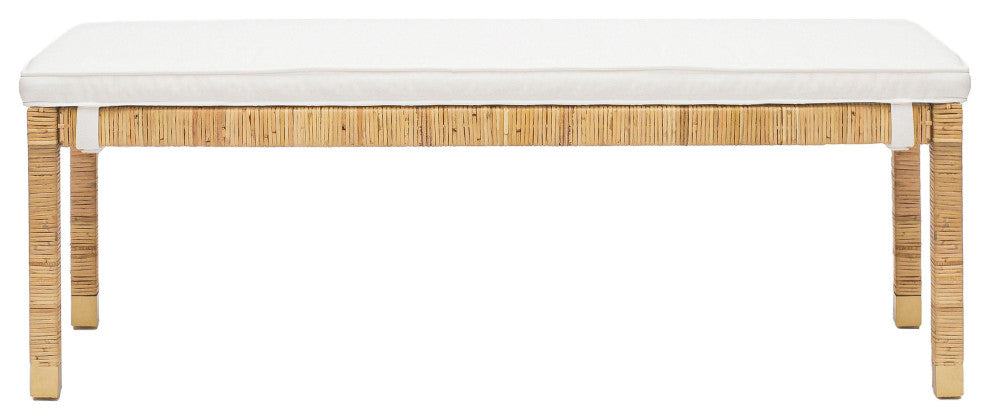 Amara Natural Woven Rattan Bench - Natural