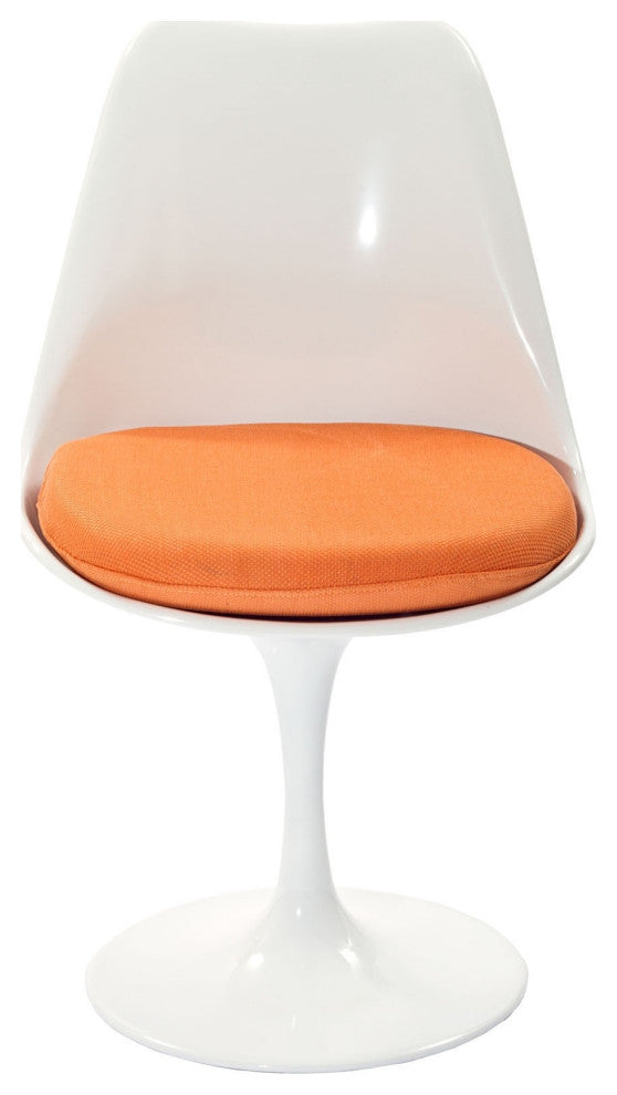 Modern Orange Tulip Dining Fabric Side Chair