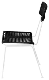 Hapi Indoor/Outdoor Handmade Dining Chair, Black on White