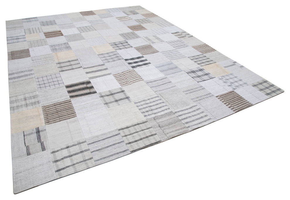 Rug N Carpet - Handmade Oriental 9' 11'' x 13' 1'' Rustic Patchwork Kilim Rug