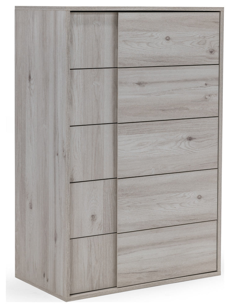 Nova Domus Asus Italian Modern Chest, White Washed Oak