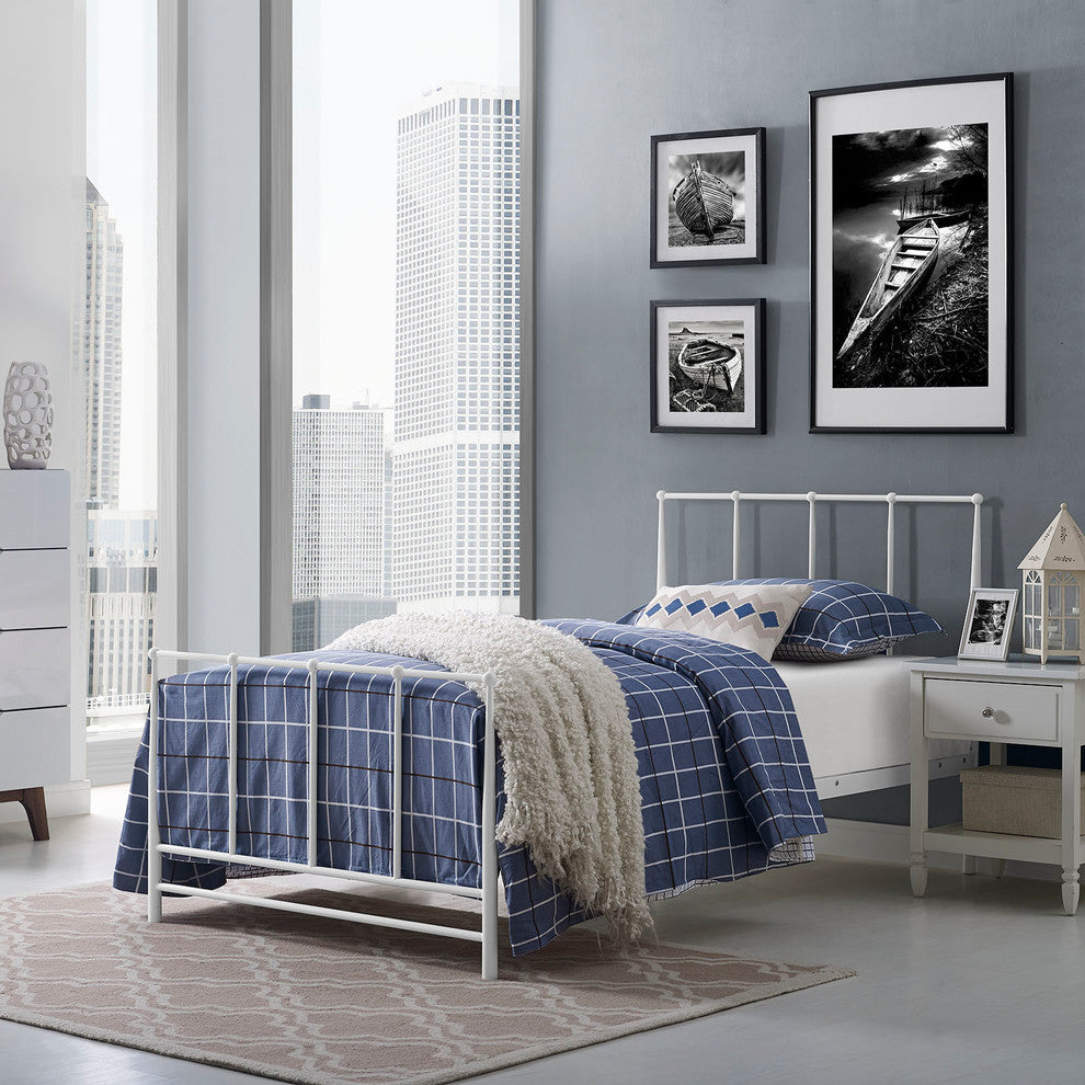 Modway Estate Twin Bed, White
