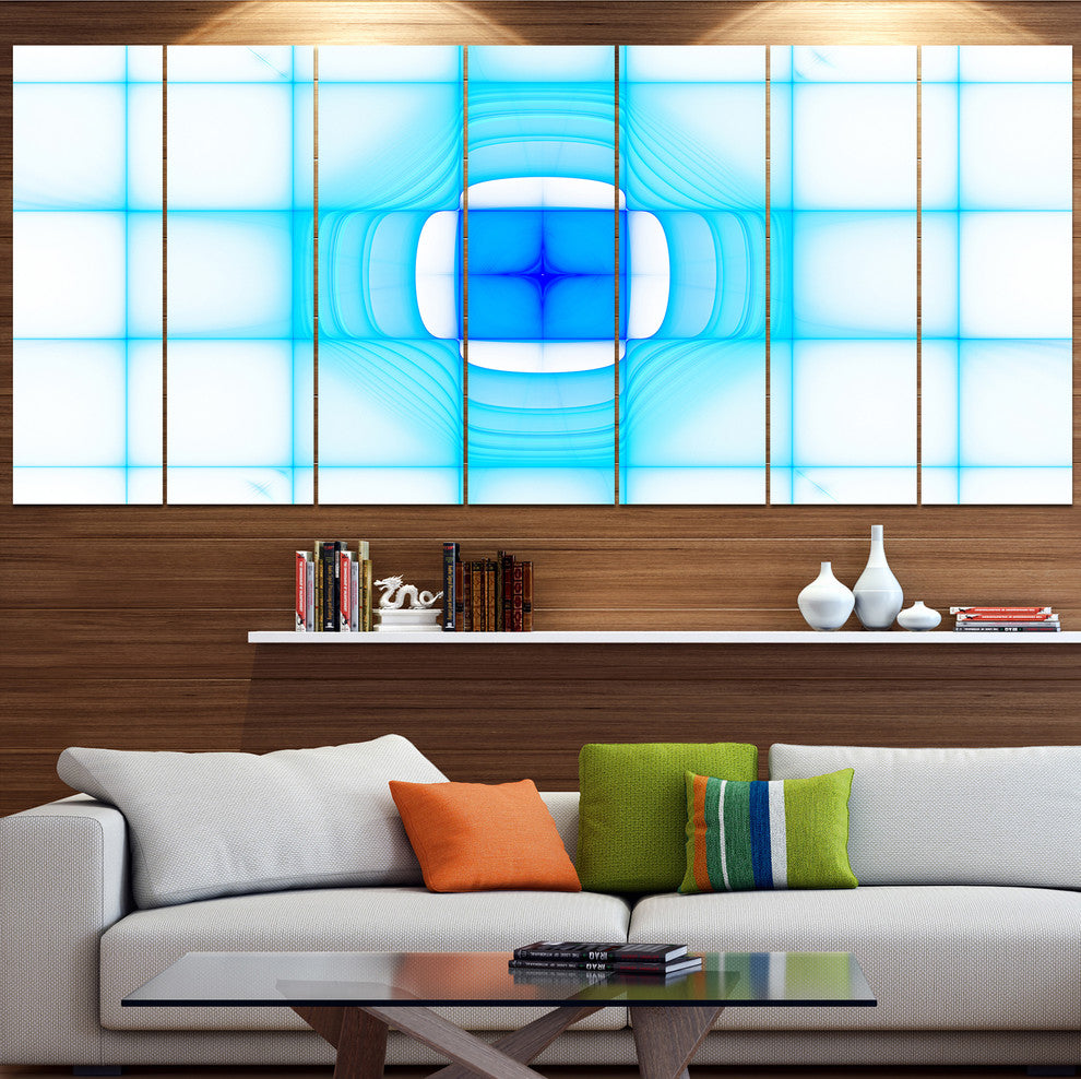 Blue Thermal Infrared Visor, Abstract Canvas Art Print, 83"x32", 7 Panels