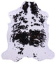 6' 10" X 6' 6" Black and White Natural Cowhide Rug C2285