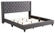 Miranda Upholstered Twill Bed, Light Gray, King