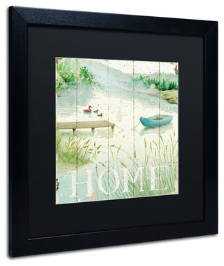 'Lakeside I' Matted Framed Canvas Art by Daphne Brissonnet