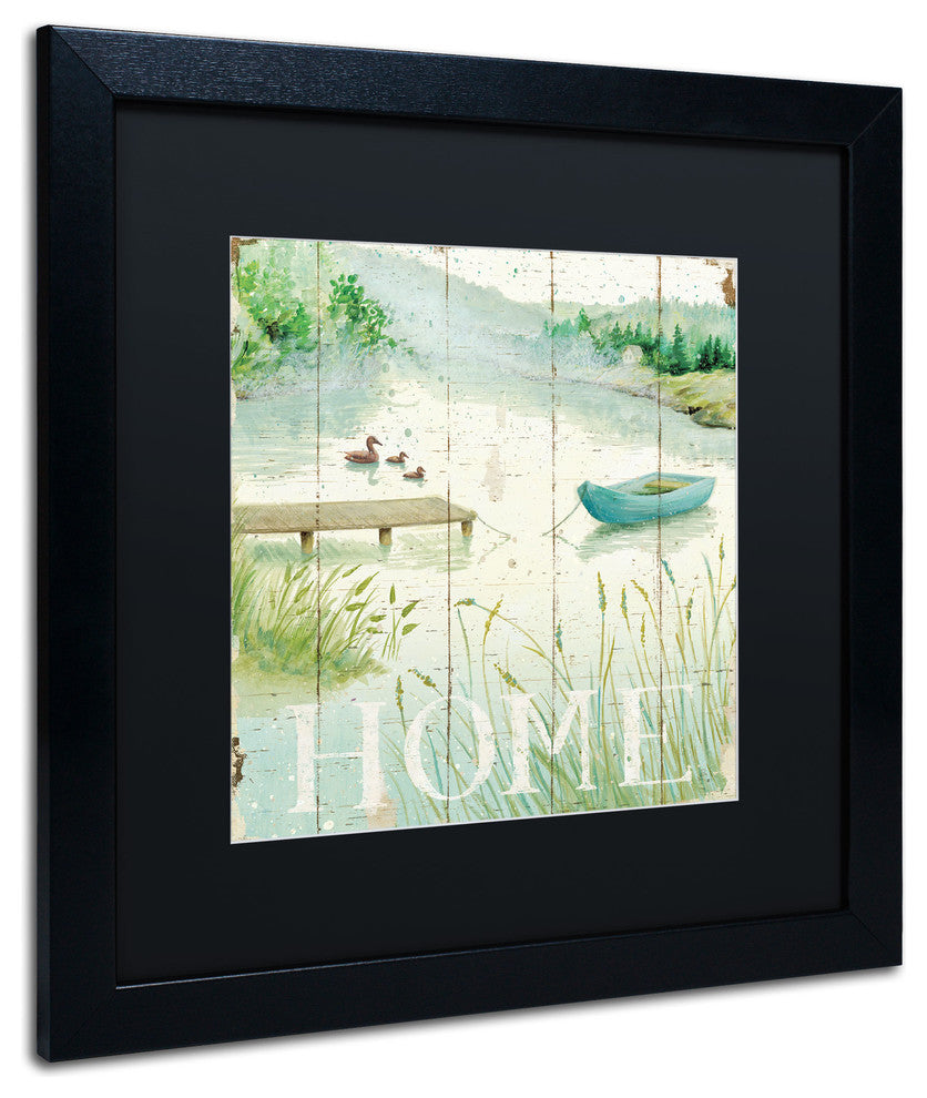 'Lakeside I' Matted Framed Canvas Art by Daphne Brissonnet