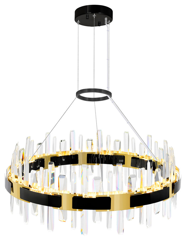 Aya LED Integrated Pearl Black Chandelier