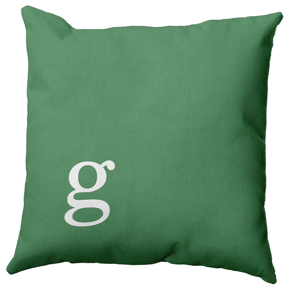 26"x26" Modern Monogram Decorative Throw Pillow, Sage