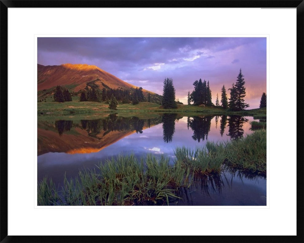 Mount Baldy At Sunset Reflected In Lake Along Paradise Divide, Colorado, 30"x24"