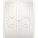 Interior French Double Doors / Mela 7001 Matte White /Modern Doors -72x80