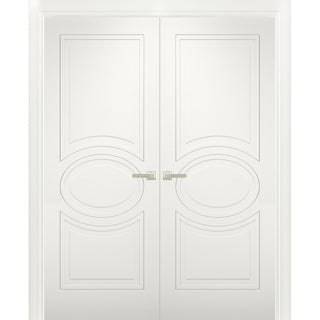 Interior French Double Doors / Mela 7001 Matte White /Modern Doors -72x80