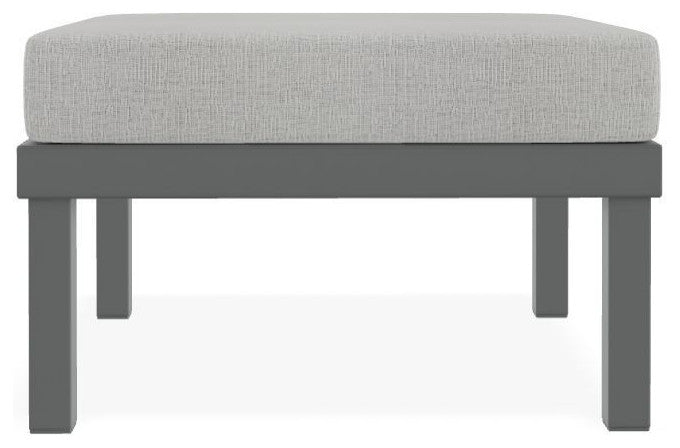 Larssen Cushion Deep Seating Outdoor Ottoman, Grasscloth Cloud/Graphite
