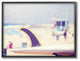 Surfboard on Beach Photograph Framed Giclee Texturized Art, 16x20