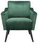 Accent Chair, Fabric, Wood, Green, Black, Living Lounge Cafe Lobby Hospitality