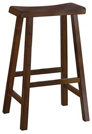 Homelegance Saddleback 29" Height Bar Stools, Cherry, Set of 2