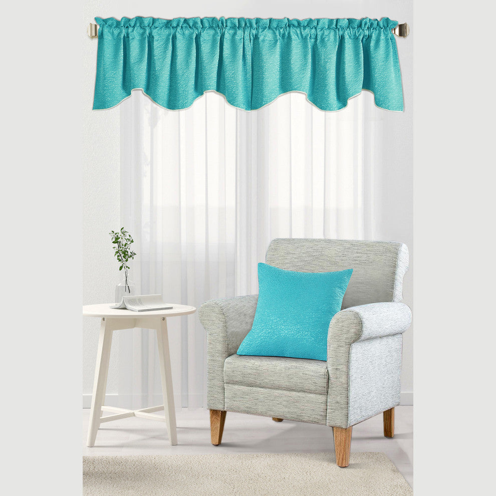 Angola Jacquard Pillow Shell and Valance Set, Crystal Blue, Pillow