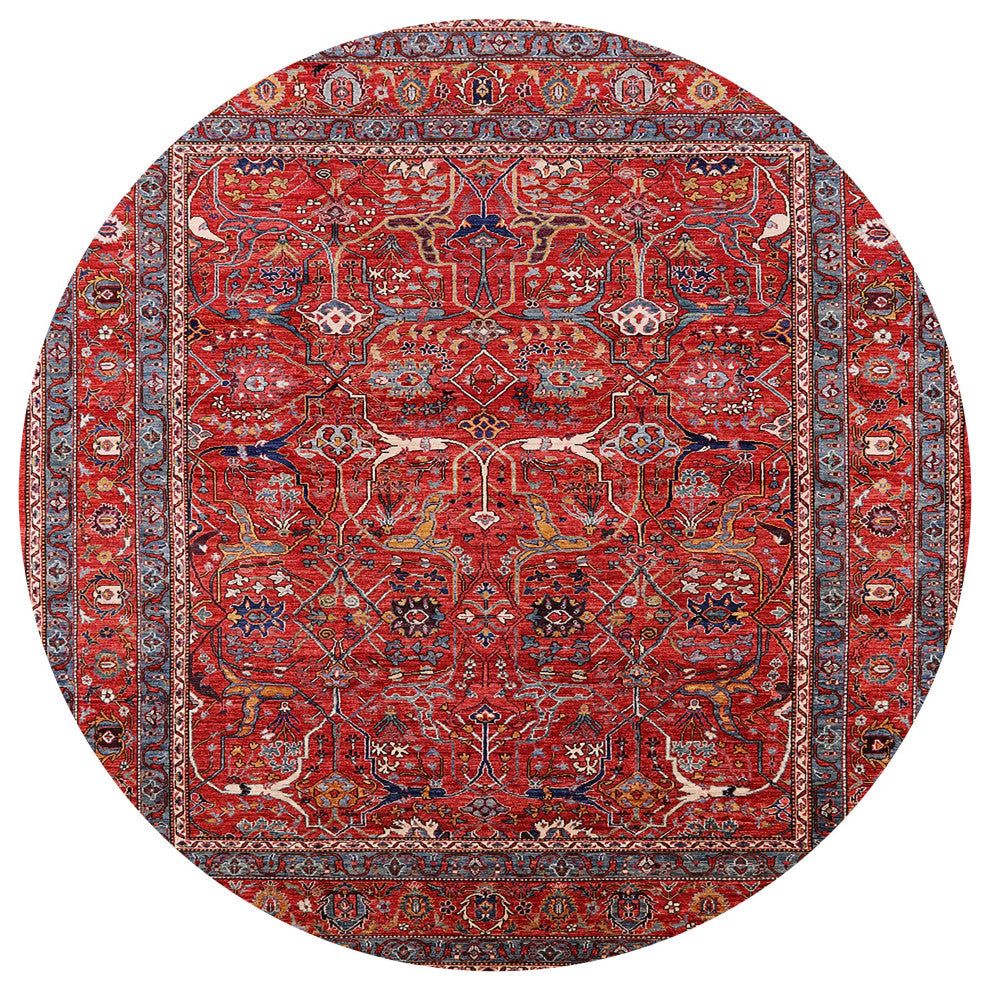 Ahgly Company Indoor Round Mid-Century Modern Area Rugs, 7' Round