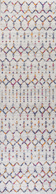 Moroccan HYPE Boho Vintage Diamond Runner Rug, Cream/Multi, 2 X 8
