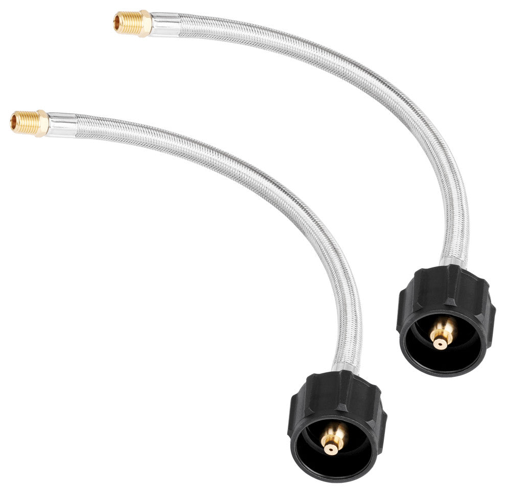 2 Pieces 12 inch 1/4-inch NPT Stainless Braided Pigtail RV Propane Hose