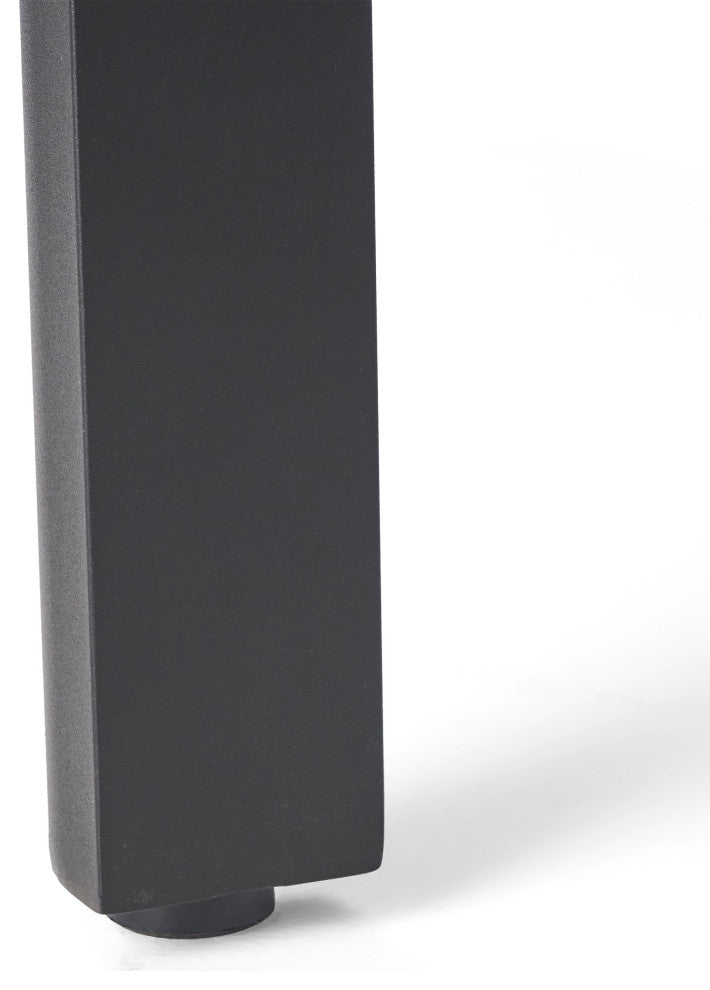 Nelly Outdoor Aluminum and Wicker 8 Seater Dining Set, Antique Matte Black, Multibrown, Beige