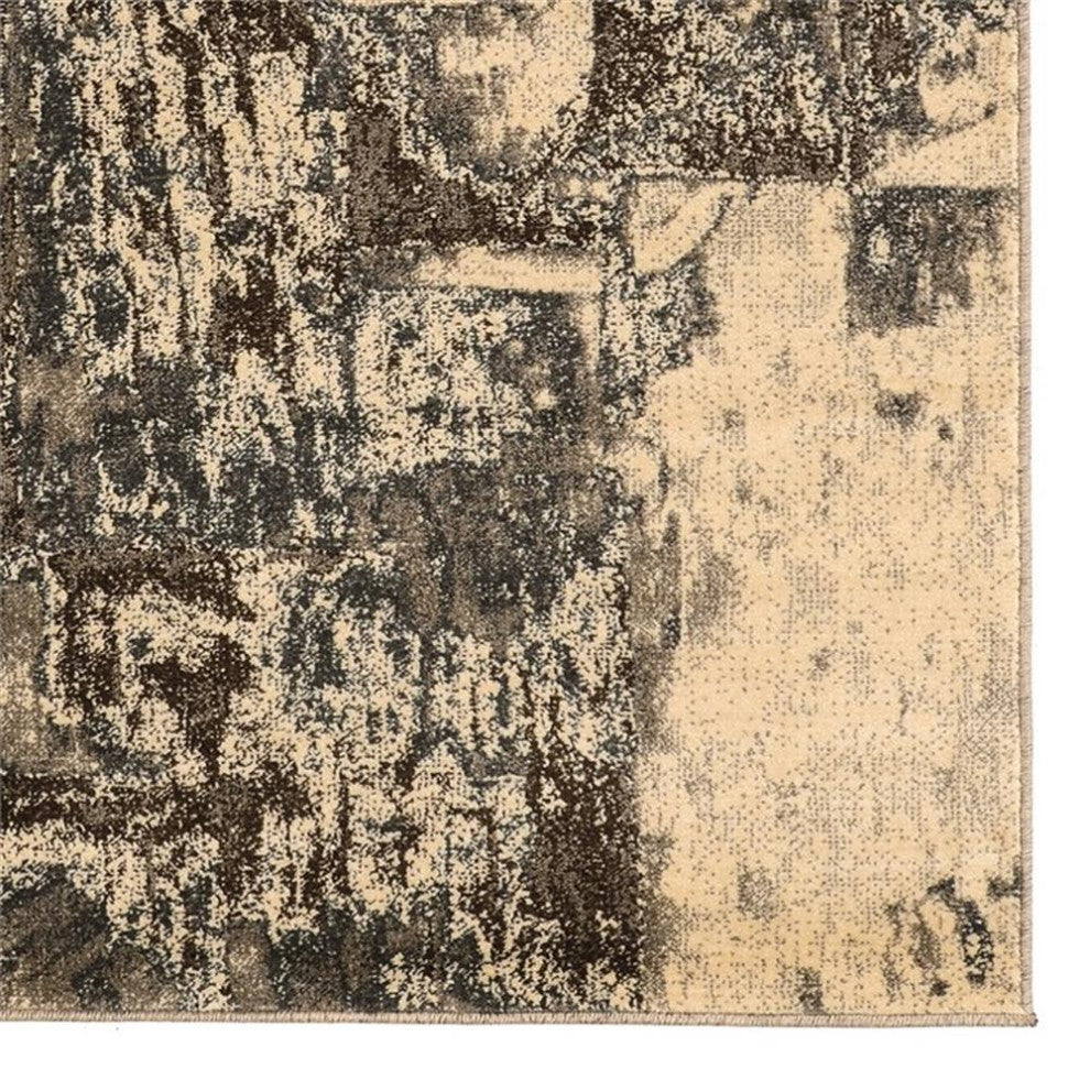 Linon Masters Barcelona Power Loomed Polypropylene 5'x7'6" Rug in Charcoal