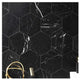 Pure Marquina, 10" Hexagon Porcelain Tile, 37 Sq Ft.