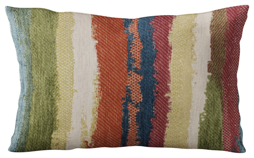 Plutus Multi-Color Cuba Stripe Luxury Throw Pillow, 20"x36"