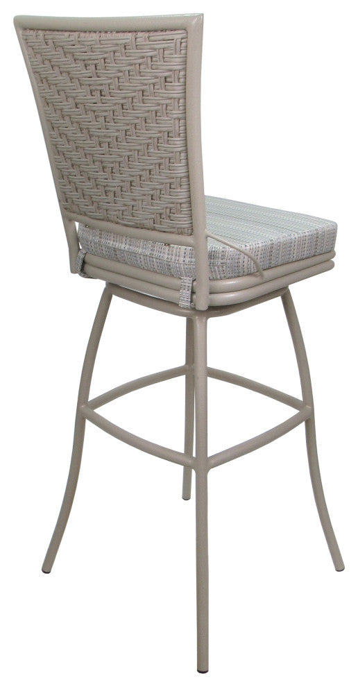 Outdoor Patio Bar Stool Elon Without Arms, Natural Fun Beige, 34"